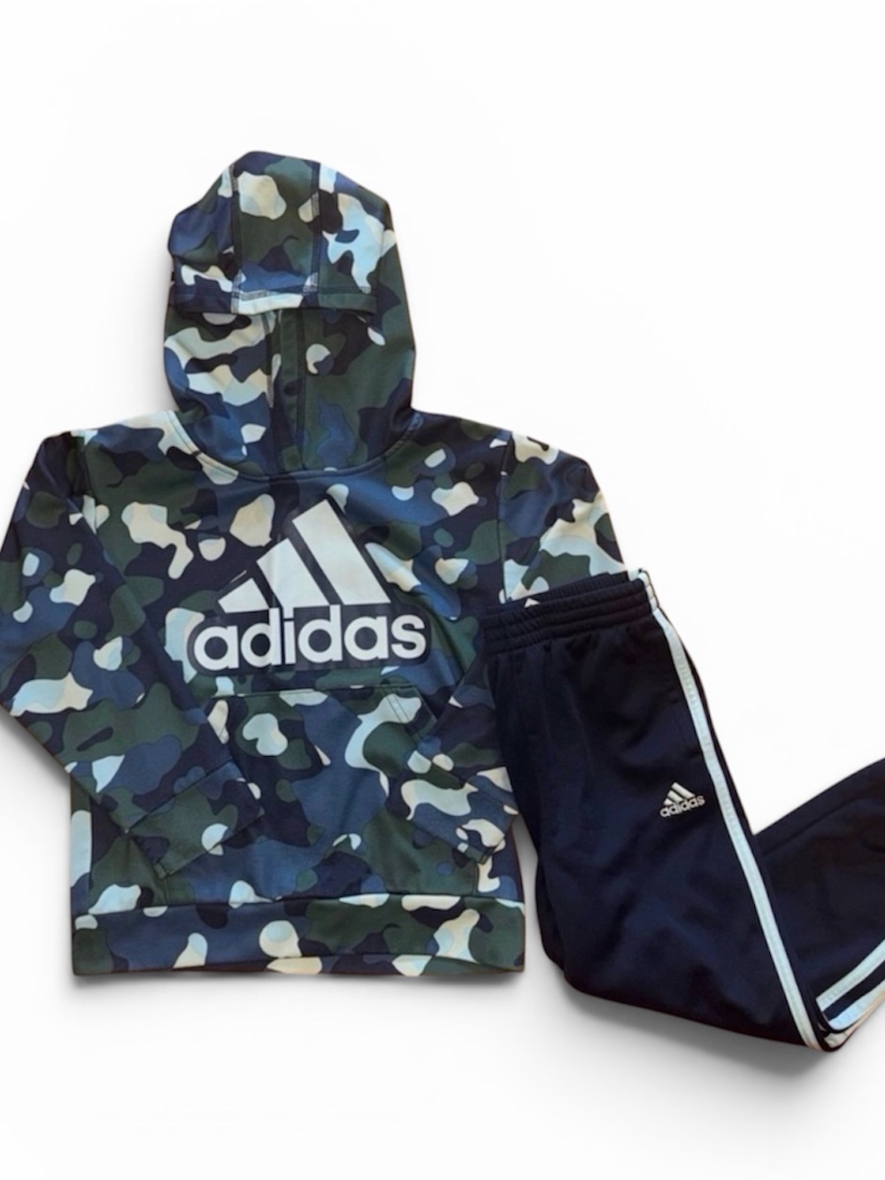 Adidas Camo Hoodie & Track Pants Set Boys Size 5